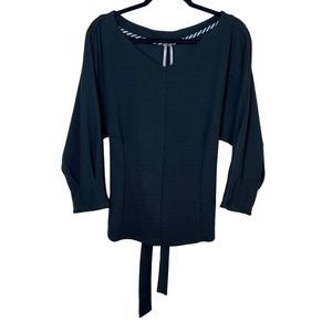 Anthropologie Dolman Black Tie Back Top Sz XL
